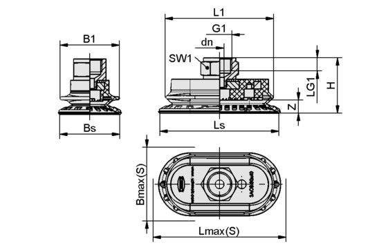SAOB 60<em></em>x30 NBR-60 G1/4-IG