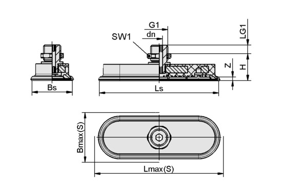 SAOF 100<em></em>x50 NBR-45 G1/4-AG