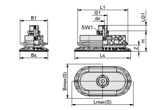 SAOB 60<em></em>x30 NBR-60 M14x1.5-AG