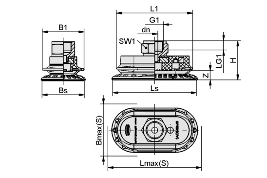 SAOB 80<em></em>x40 NBR-60 G1/4-IG